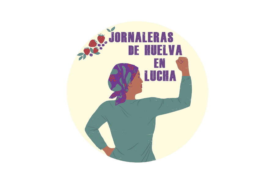 Logo Jornaleras de Huelva en Lucha Fondo Radix Calala Otro Tiempo