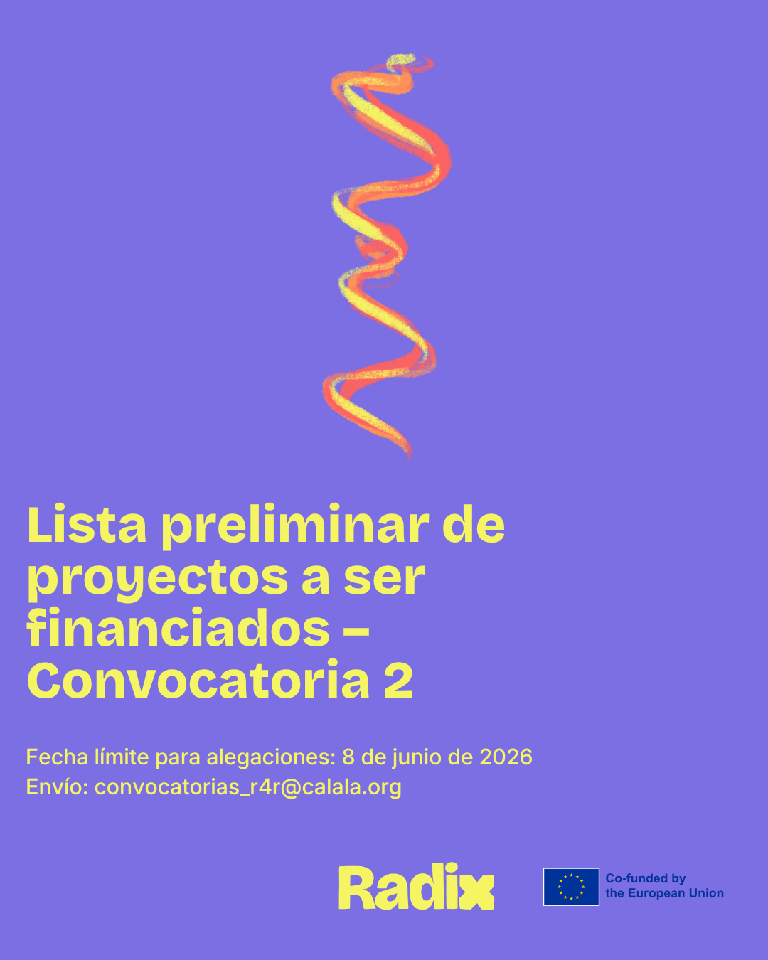 Lista preliminar proyectos a ser financiados RADIX 2 2026